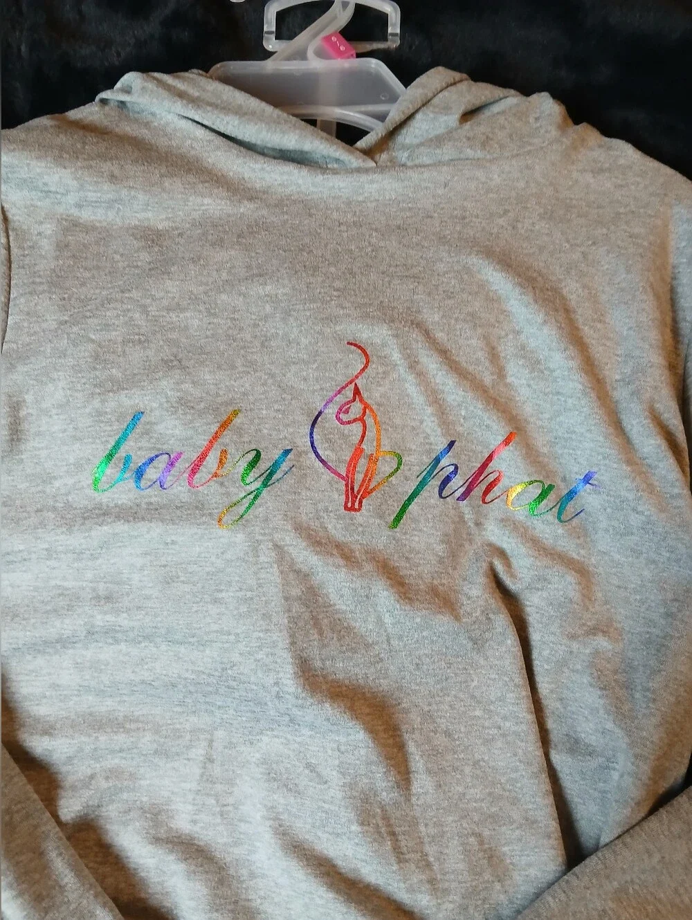 Baby Phat Girls NWT Gray Rainbow Logo Hoodie & Pink Zebra Leggings Set Size 5/6